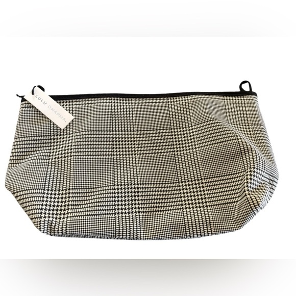 Lulu Dharma Frazier Bag Insert Organizer Houndstooth Black Gray Pockets NEW - Picture 1 of 6